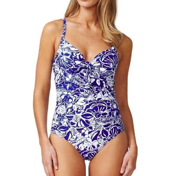 Moontide Tie Front SZ 12 One-Piece Swimsuit - Picture 1 of 7